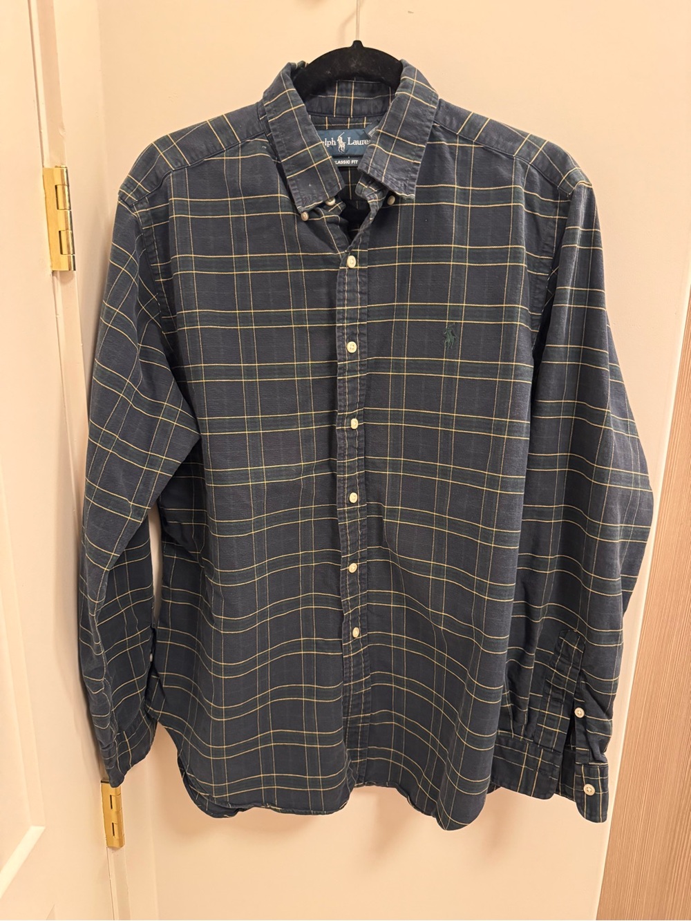 Polo Ralph Lauren Yacht Club Preppy Plaid Button Down Shirt Mens Large